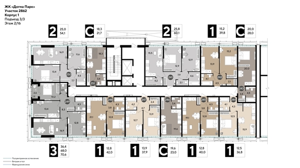 
  Продается 1-комн. квартира 36 м², в ЖК ДОГМА ПАРК, литера 18. Фото 2.