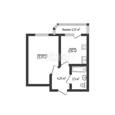 
  Продается 1-комн. квартира 33.1 м². Фото 1.