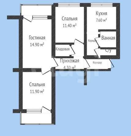 
  Продается 3-комн. квартира 61.2 м². Фото 1.
