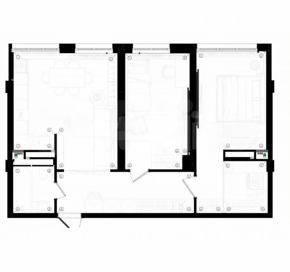 
  Продается 2-комн. квартира 61 м². Фото 1.