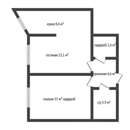 
  Продается 2-комн. квартира 47.6 м². Фото 3.