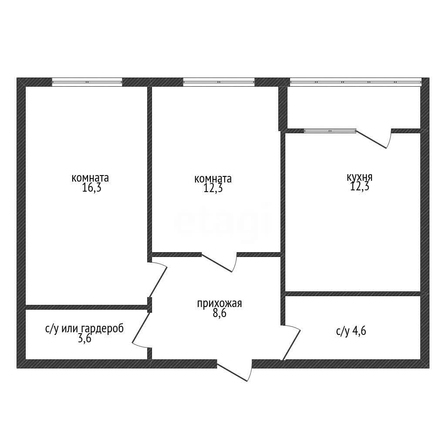 
  Продается 2-комн. квартира 57.3 м². Фото 2.