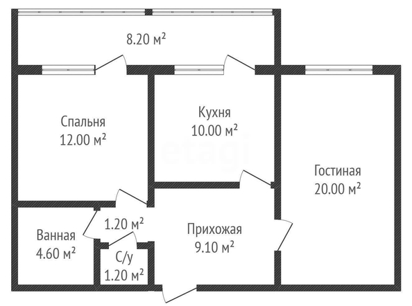 
  Продается 2-комн. квартира 57.5 м². Фото 1.