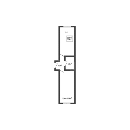
  Продается 1-комн. квартира 43.9 м². Фото 1.