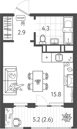 
  Продается студия 25.05 м², в ЖК Все Свои ВИП, литер 8. Фото 1.