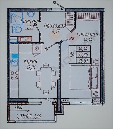 
   Продам 1-комнатную, 36 м², генерала Корнилова ул, 10лит2

. Фото 14.