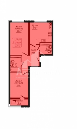
  Продается 2-комн. квартира, 62.13 м², 40 лет Октября ул
. Фото 2.
