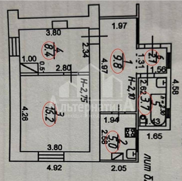 
  Продается 2-комн. квартира, 45 м², Андрея Губина ул
. Фото 14.
