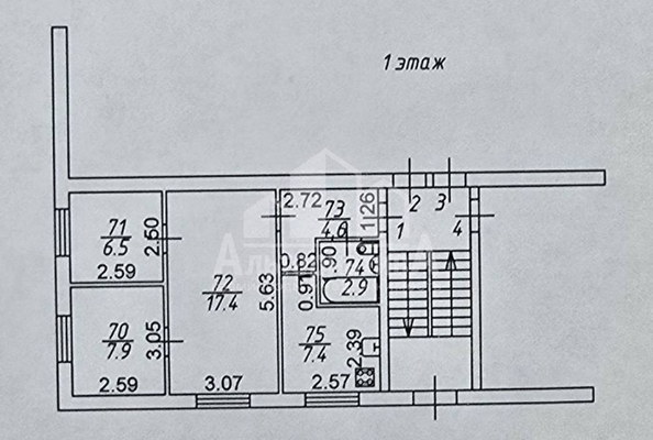 
  Продается 3-комн. квартира 46 м². Фото 10.
