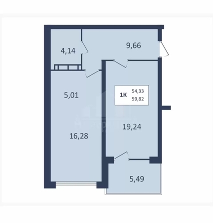 
  Продается 1-комн. квартира 59.82 м². Фото 4.