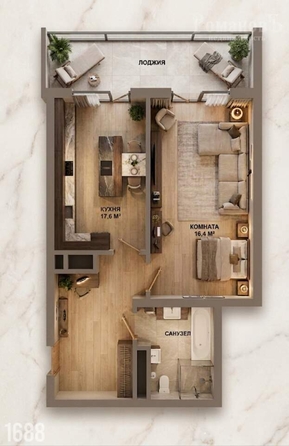
  Продается 1-комн. квартира 48.7 м². Фото 1.