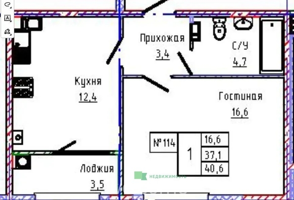 
  Продается 1-комн. квартира 41 м², в ЖК Основа, литер 12.2. Фото 24.