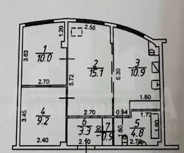 
  Продается 2-комн. квартира 54.2 м². Фото 2.