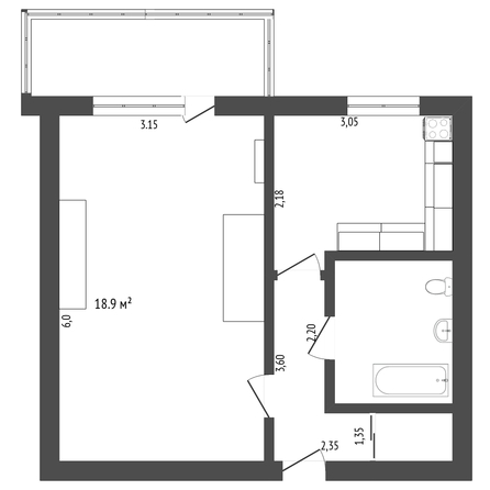 
   Продам 1-комнатную, 36.9 м², Доваторцев ул, 19

. Фото 12.