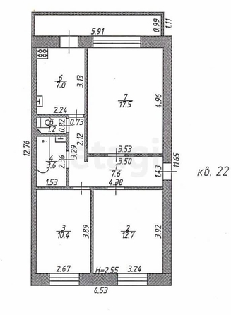 
   Продам 3-комнатную, 60 м², Пушкина ул, 55/10

. Фото 14.