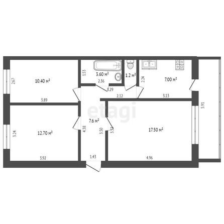 
   Продам 3-комнатную, 60 м², Пушкина ул, 55/10

. Фото 15.