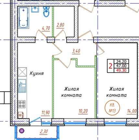 
   Продам 2-комнатную, 49.3 м², Антона Чехова ул, 42

. Фото 12.