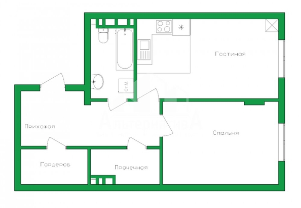 
   Продам 1-комнатную, 40.3 м², Гоголя ул

. Фото 16.