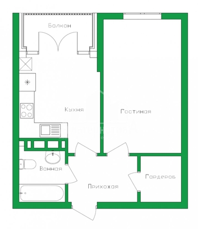 
   Продам 1-комнатную, 33 м², Гоголя ул

. Фото 15.