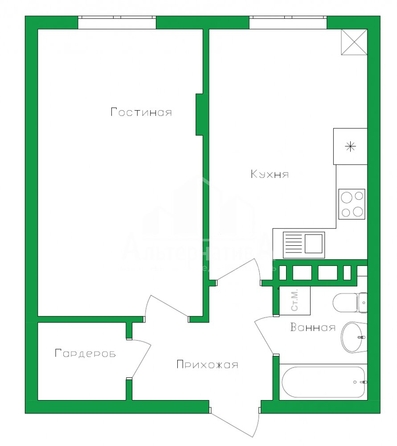 
   Продам 1-комнатную, 33 м², Гоголя ул

. Фото 17.