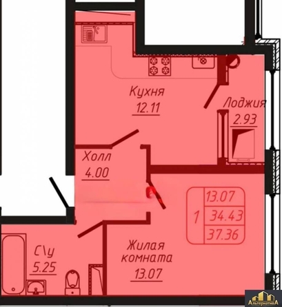 
  Продается 1-комн. квартира 37.36 м². Фото 8.