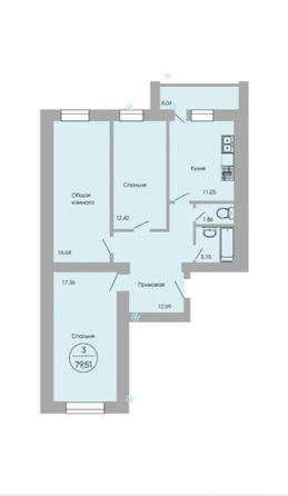 
  Продается 3-комн. квартира 79.4 м². Фото 15.