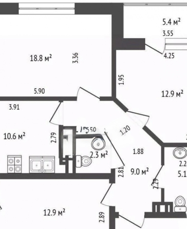 
  Продается 3-комн. квартира 82 м². Фото 9.