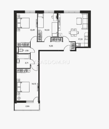 
  Продается 3-комн. квартира 75 м², в ЖК Гринсайд, 3.1-3.4. Фото 20.