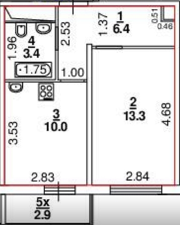 
  Продается 1-комн. квартира 36 м². Фото 17.
