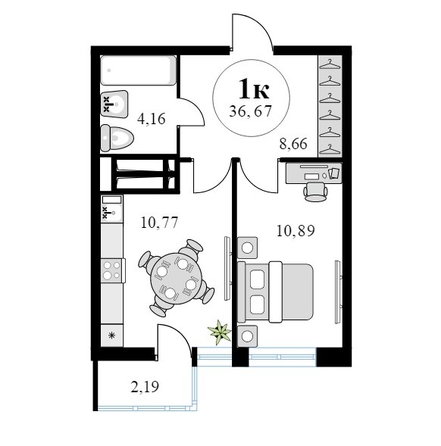 
  Сдается 1-комн. квартира 34 м². Фото 17.