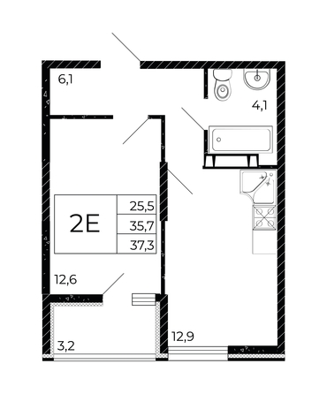 
   Продам 1-комнатную, 37.3 м², Флора, литера 2.1

. Фото 3.