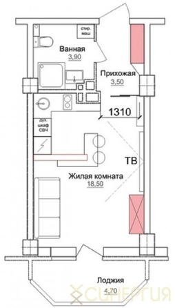 
   Продам студию, 30 м², Заводская ул, 25

. Фото 7.