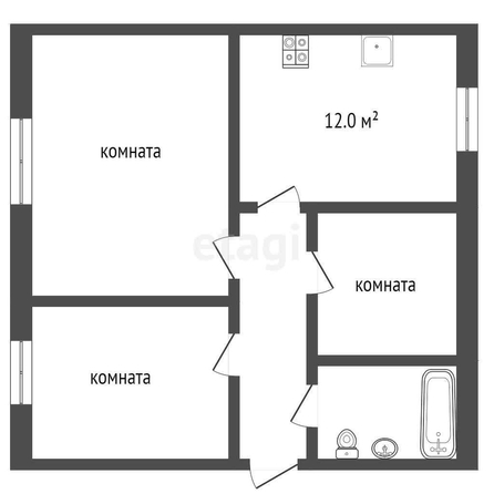 
   Продам 3-комнатную, 65 м², Волкова ул, 9/2

. Фото 1.