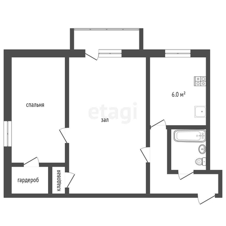 
   Продам 2-комнатную, 44.6 м², Новаторов ул, 12

. Фото 1.