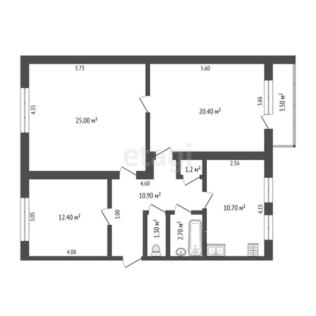 
   Продам 3-комнатную, 86 м², Таганрогская ул, 137/1

. Фото 2.