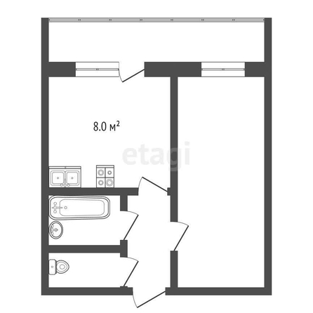 
   Продам 1-комнатную, 33 м², Красинская ул, 61

. Фото 3.