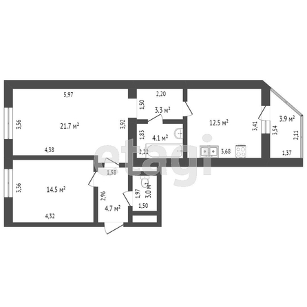 
   Продам 2-комнатную, 63.8 м², Штахановского ул, 25А

. Фото 1.