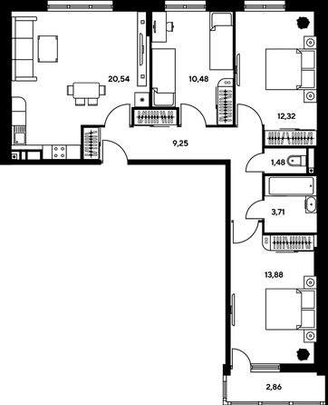 
   Продам 3-комнатную, 74.05 м², Нансена ул, 109/2

. Фото 1.