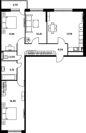 
   Продам 3-комнатную, 77.95 м², Малина Парк, дом 1

. Фото 1.