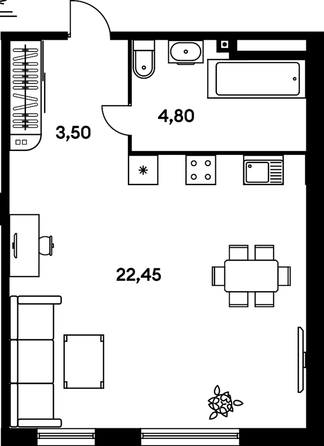 
  Продается 1-комн. квартира, 30.5 м², ЖК Гринсайд, 5.1-5.5
. Фото 1.