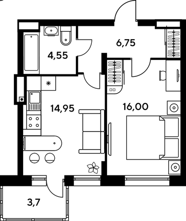 
   Продам студию, 31.55 м², Сезоны

. Фото 1.