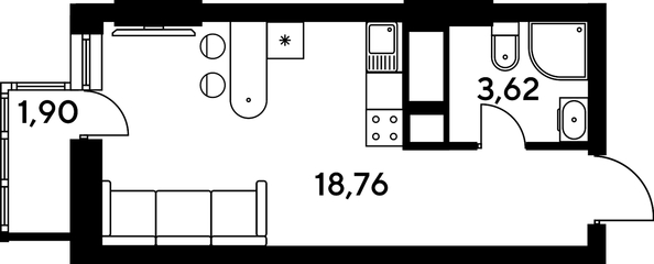 
   Продам студию, 24.01 м², Малина Парк, дом 4

. Фото 2.