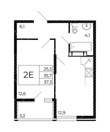 
   Продам 1-комнатную, 37.3 м², Флора, литера 3.1

. Фото 1.