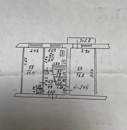 
   Продам 2-комнатную, 46 м², 2-я Краснодарская ул, д 90

. Фото 6.