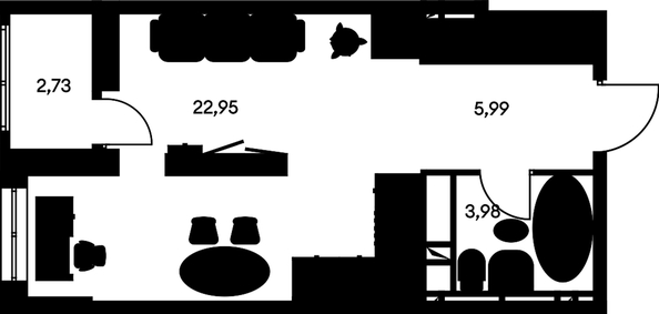 
  Продается студия, 36.31 м², ЖК Культура, дом 1
. Фото 2.
