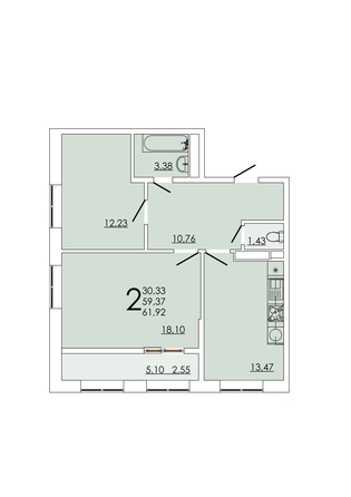 
   Продам 2-комнатную, 61.92 м², Frame (Фрейм), 11А

. Фото 1.