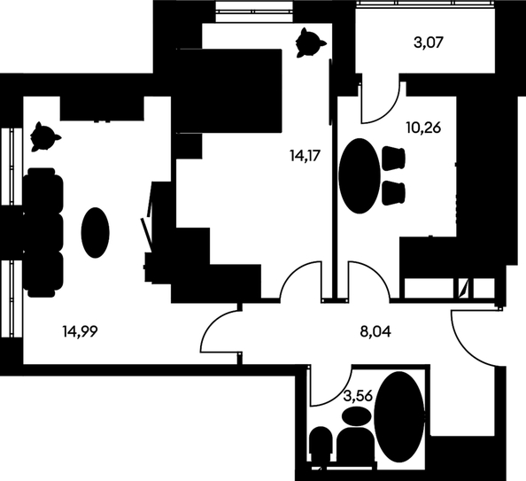 
   Продам 2-комнатную, 55.76 м², Культура, дом 1

. Фото 2.