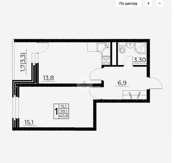 
   Продам 1-комнатную, 43 м², Нансена ул, 103/1 ст 7

. Фото 11.