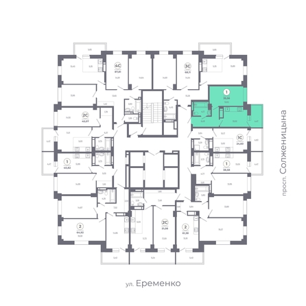 
  Продается 1-комн. квартира, 35.08 м², ЖК Сокольники, литера 7
. Фото 2.