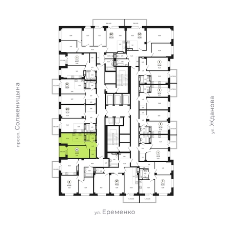 
  Продается 2-комн. квартира, 42.43 м², ЖК Сокольники, литера 10
. Фото 2.